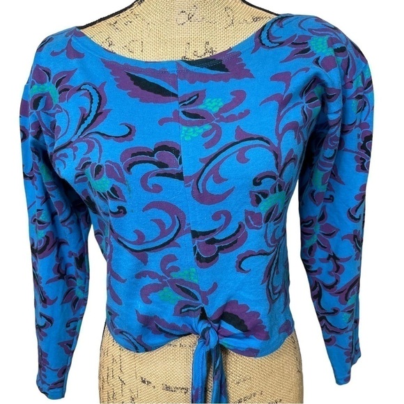 Christian Dior Vintage Floral Crop Top Size Small Long Sleeves Size Small - Picture 2 of 12
